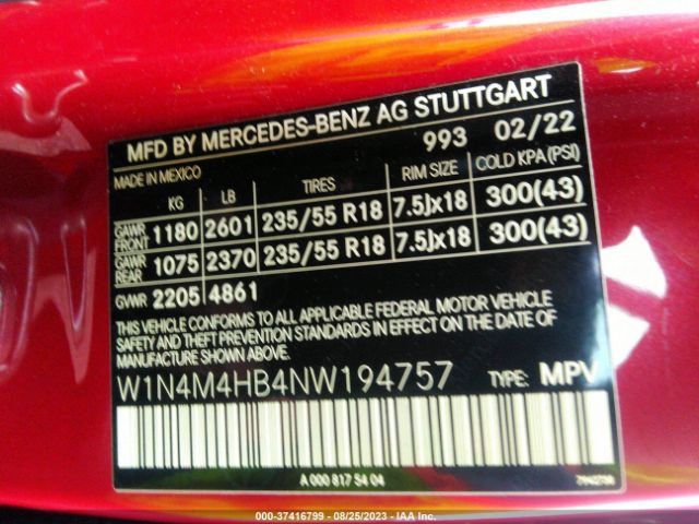 W1N4M4HB4NW194757 Mercedes-Benz Glb Glb 250