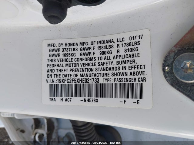 Honda Civic Sedan Lx 2017 19XFC2F5XHE021733 Image 15
