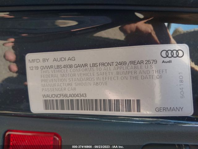 WAUCNCF56LA004343 Audi A5 Sportback Premium Plus
