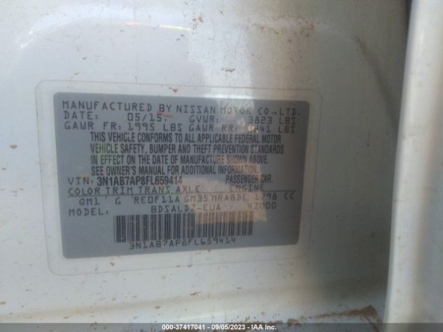 3N1AB7AP8FL659414 Nissan Sentra Sr/sl/s/sv/fe+ S