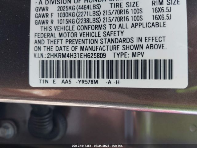 2HKRM4H31EH625809 Honda CR-V LX