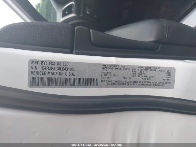 1C4RJFAG8LC431000 Jeep Grand Cherokee Laredo E