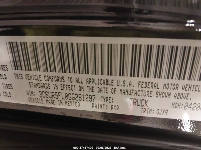 3C6UR5FL0GG281297 RAM 2500 Laramie