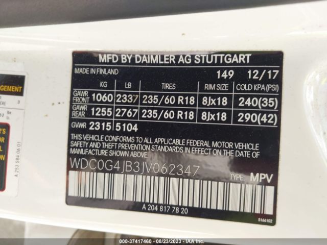 WDC0G4JB3JV062347 Mercedes-Benz Glc Glc 300