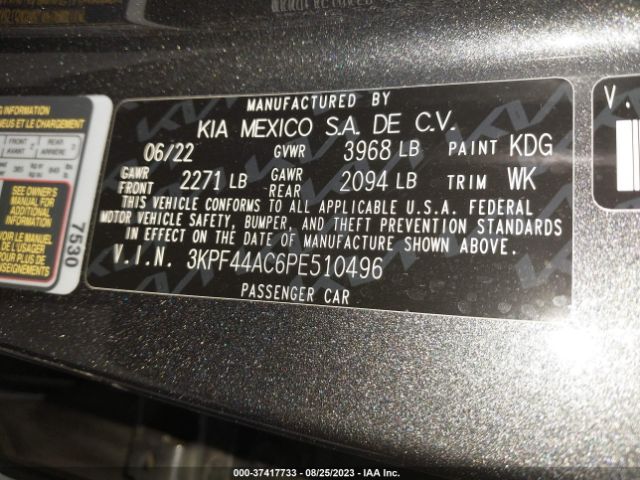 3KPF44AC6PE510496 KIA FORTE GT
