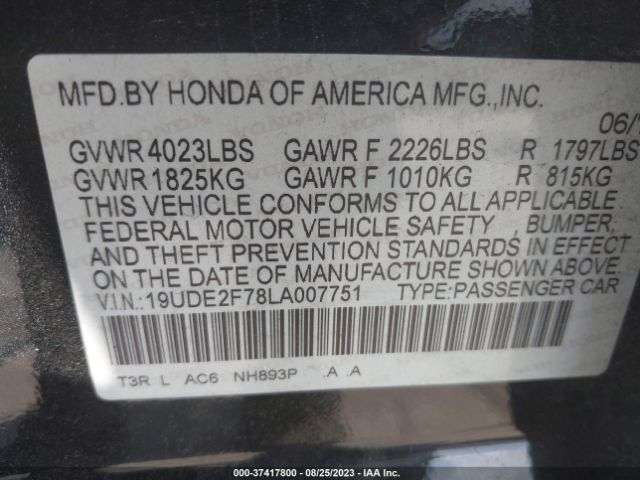 19UDE2F78LA007751 Acura Ilx Pkg