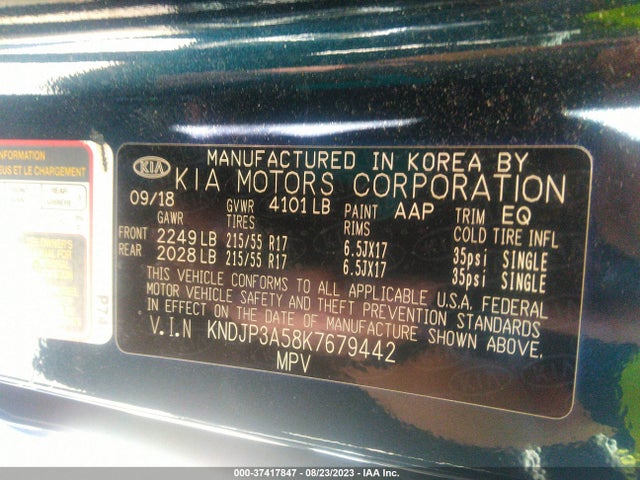 KIA SOUL + 2019 KNDJP3A58K7679442 Image 15