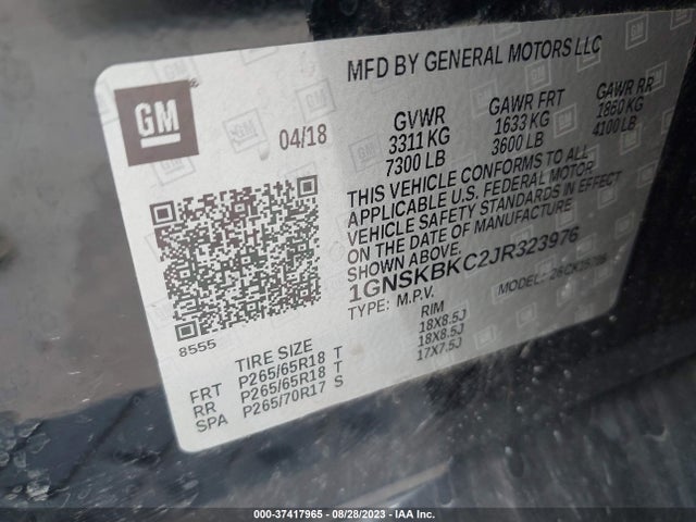 Chevrolet Tahoe Lt 2018 1GNSKBKC2JR323976 Image 9