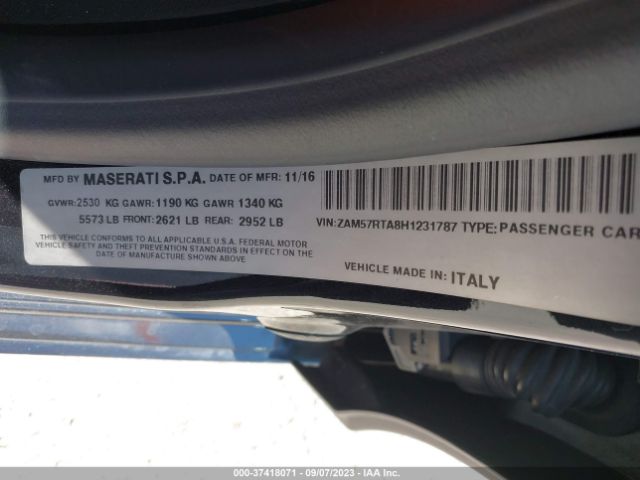 ZAM57RTA8H1231787 Maserati Ghibli S Q4