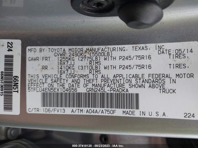 Toyota TACOMA 2014 5TFLU4EN5EX104656 Image 16
