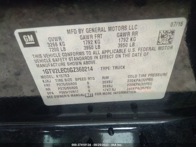 1GTV2LEC5GZ360214 GMC SIERRA 1500