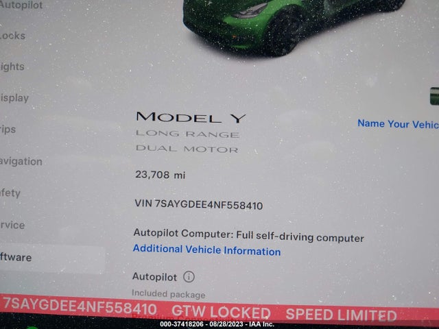 Tesla Model Y Long Range 2022 7SAYGDEE4NF558410 Image 14