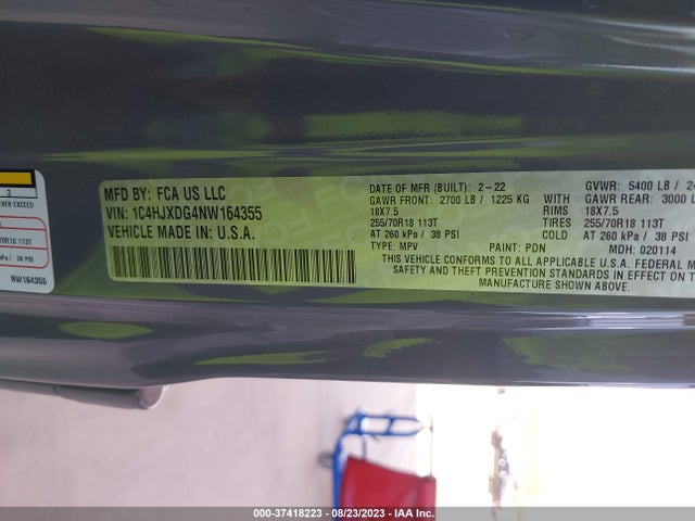 1C4HJXDG4NW164355 Jeep Wrangler Unlimited Sport Altitude