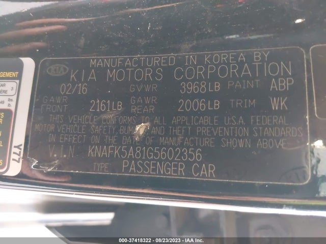 KIA Forte 5-door Lx 2016 KNAFK5A81G5602356 Image 9