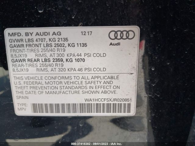 2018 AUDI Q3 WA1HCCFSXJR020851 Photo 8