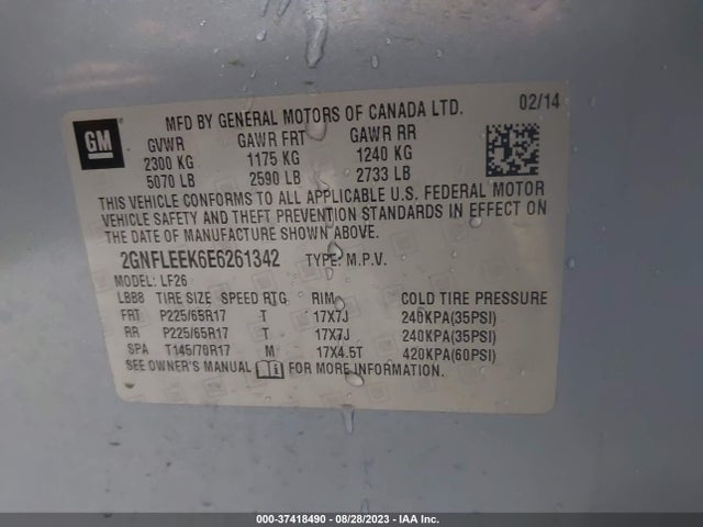 Chevrolet EQUINOX LS 2014 2GNFLEEK6E6261342 Image 9