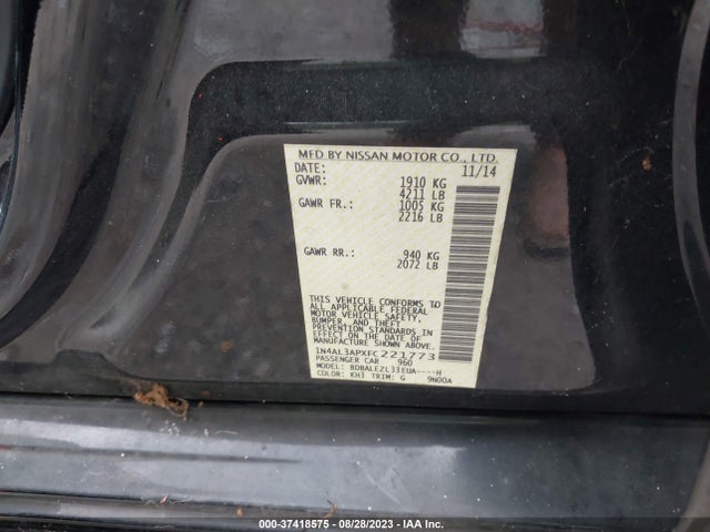 Nissan Altima 2.5 S 2015 1N4AL3APXFC221773 Image 15