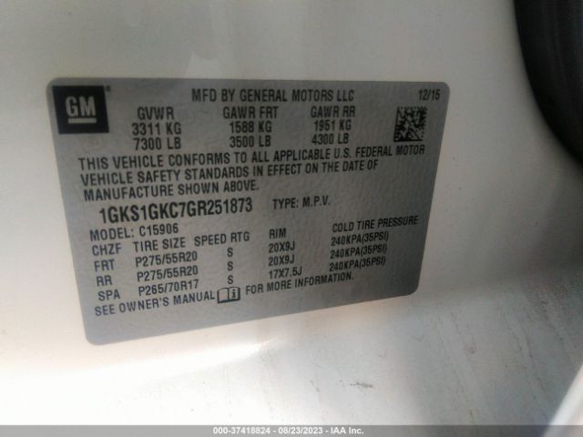 1GKS1GKC7GR251873 GMC Yukon Xl Slt