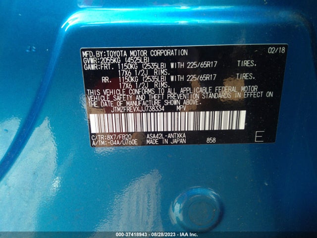 Toyota RAV4 LE 2018 JTMZFREVXJJ738334 Image 9