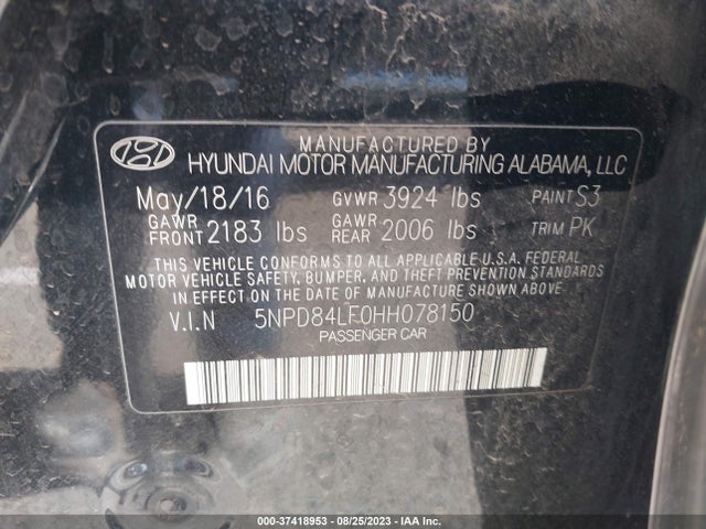 Hyundai ELANTRA SE 2017 5NPD84LF0HH078150 Image 15