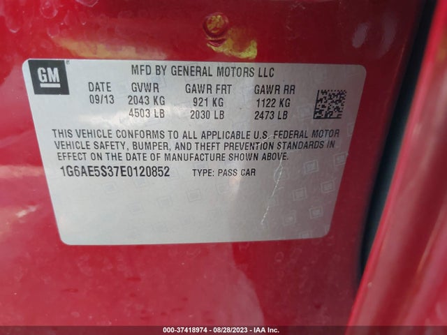 1G6AE5S37E0120852 Cadillac Ats Premium Rwd