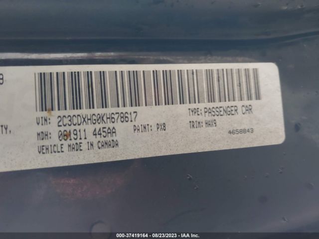 2C3CDXHG0KH678617 Dodge CHARGER GT