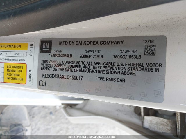 Chevrolet Spark Lt 2020 KL8CD6SAXLC450017 Image 9