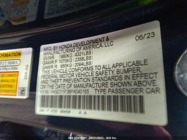 Honda l15be 2023 1HGCY1F36PA040165 Image 25