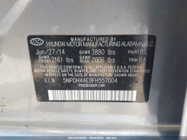 2015 HYUNDAI ELANTRA SE VIN: 5NPDH4AE8FH557004