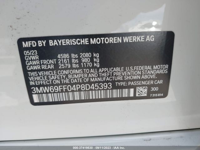3MW69FF04P8D45393 BMW 330I