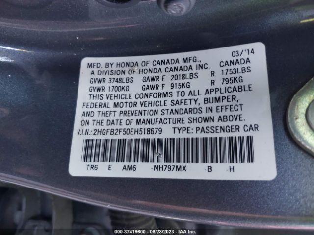 2HGFB2F50EH518679 Honda Civic Sedan Lx