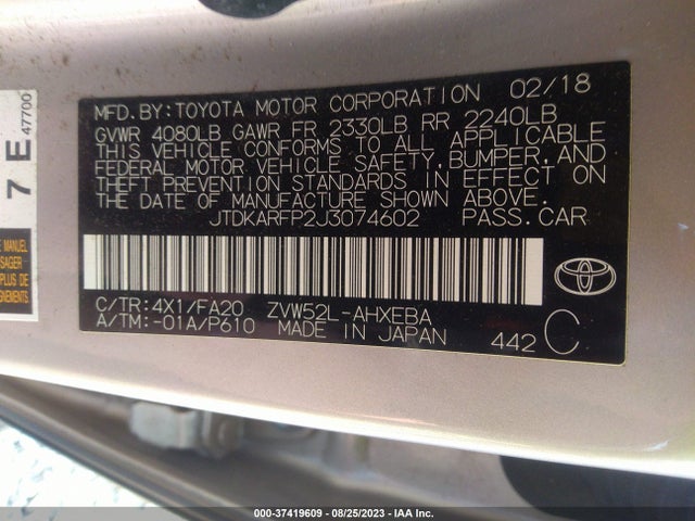 Toyota Prius Prime Plus/premium/advanced 2018 JTDKARFP2J3074602 Image 9