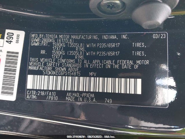 Toyota SIENNA LE 2023 5TDKRKEC6PS154815 Image 14