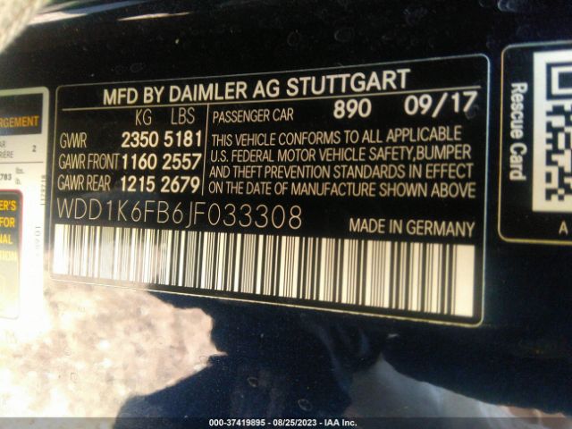 WDD1K6FB6JF033308 Mercedes-Benz E-class E 400