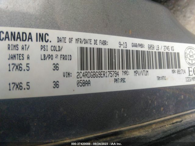 2C4RDGBG9ER175794 Dodge Grand Caravan Se
