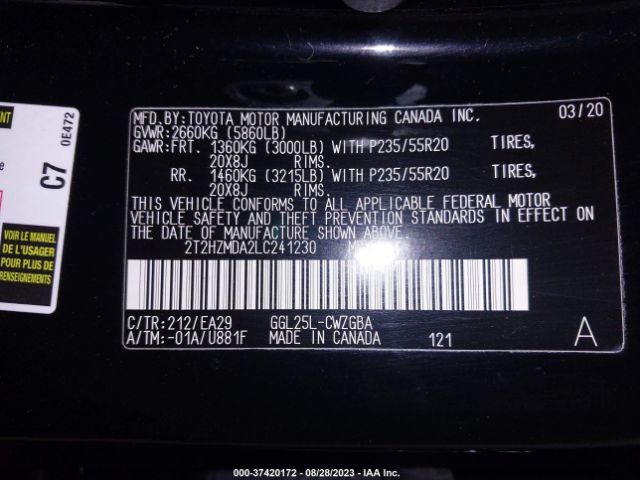 2T2HZMDA2LC241230 Lexus Rx Rx 350