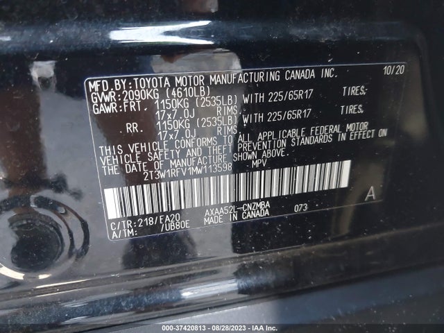 Toyota Rav4 Xle 2021 2T3W1RFV1MW113598 Image 9
