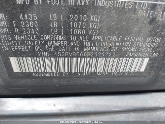 4S3BMBC66E3020221 Subaru Legacy 2.5i Premium