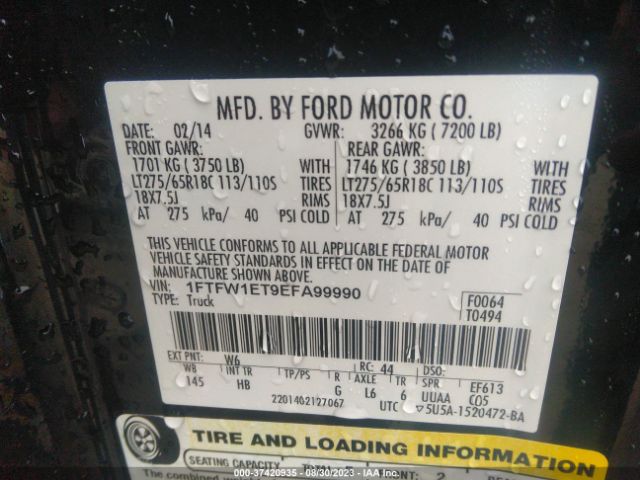 1FTFW1ET9EFA99990 Ford F-150 Xl/xlt/fx4/lariat