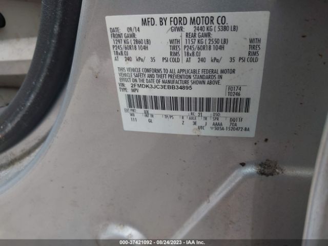 2FMDK3JC3EBB34895 Ford EDGE SEL