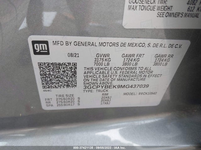 Chevrolet Silverado 1500 Custom 2021 3GCPYBEK9MG437039 Image 9