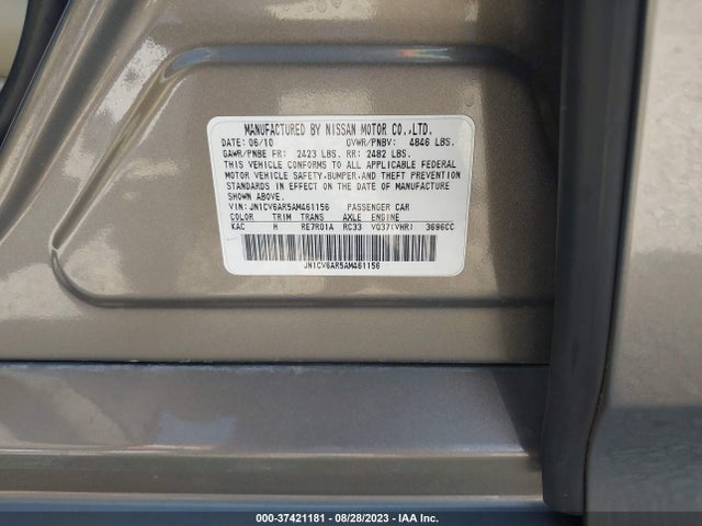 2010 INFINITI G37 SEDAN X VIN: JN1CV6AR5AM461156