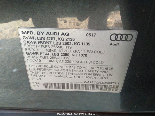 WA1BCCFS6JR007018 Audi Q3 Premium/sport Premium