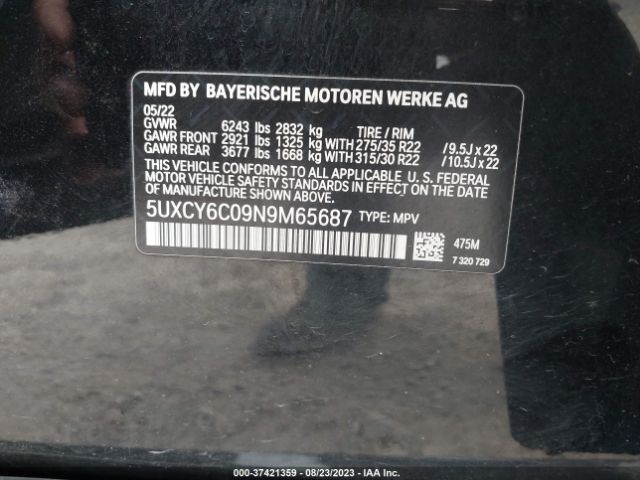 5UXCY6C09N9M65687 BMW X6 Xdrive40i