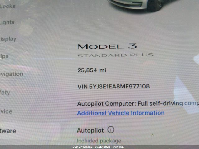 5YJ3E1EA8MF977108 Tesla Model 3 Standard Range Plus
