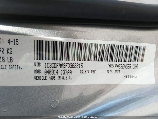 1C3CDFAA9FD362815 Dodge DART SE