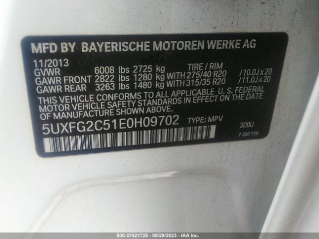 5UXFG2C51E0H09702 BMW X6 Xdrive35i