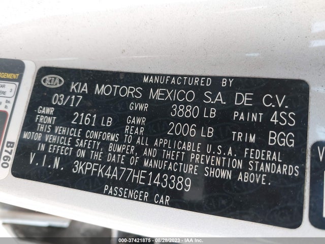 KIA FORTE LX 2017 3KPFK4A77HE143389 Image 9