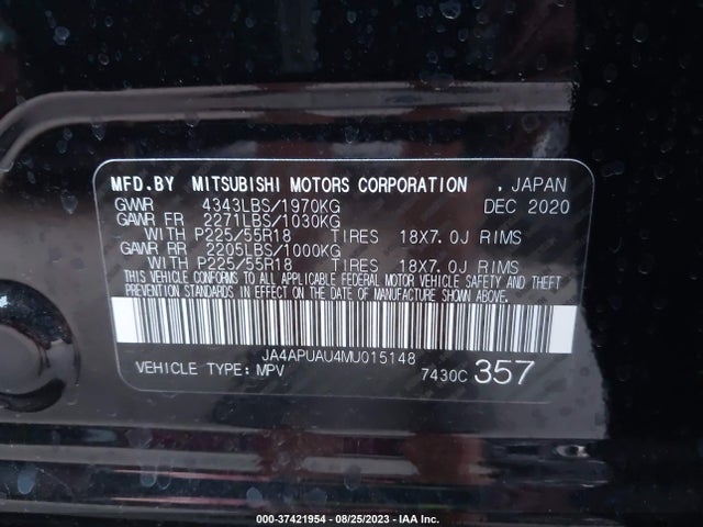 JA4APUAU4MU015148 Mitsubishi Outlander Sport Es/le/be/s