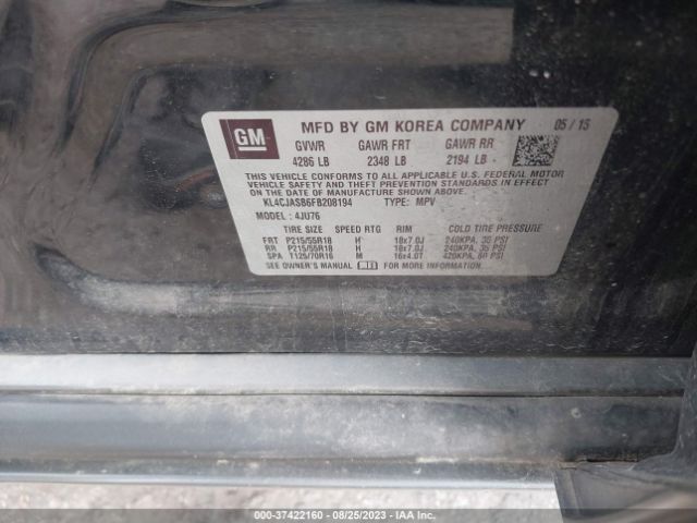 KL4CJASB6FB208194 Buick Encore